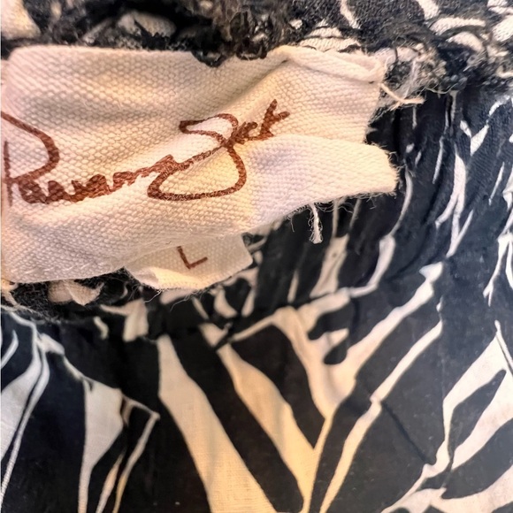 Panama Jack Women’s Large Wide Leg Linen Blend Pant Pockets Resort Vacation Leaf - Picture 5 of 8